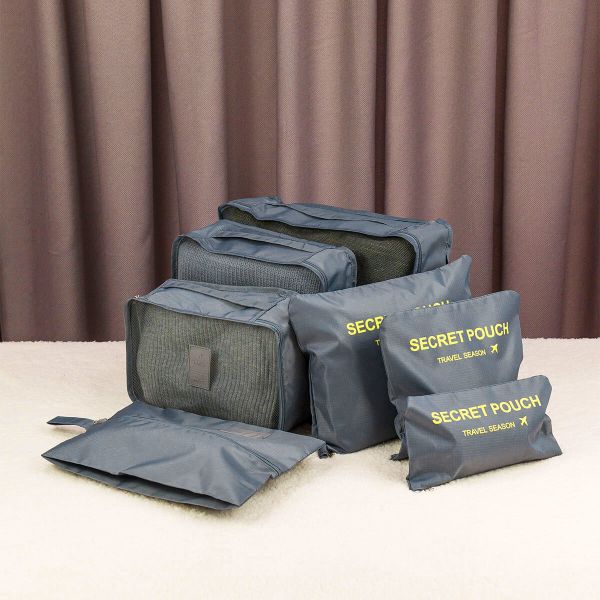 Органайзер дорожный для чемодана 7 предметов (серый)