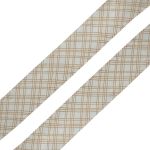 Лента атласная с рисунком Пересечение 25.0 мм / 3 метра, белый, Globus