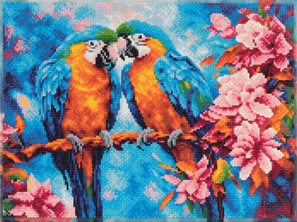 Кристальная (алмазная) мозаика Фрея ALPD-283, на подрамнике, Попугаи Ара, 40х30 см
