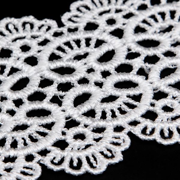 Кружево гипюр (плетёное) 65 мм / 9.14 метров, C501 белый