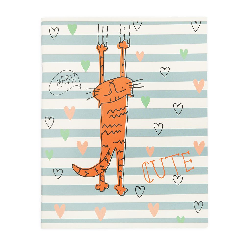 Тетрадь Забавные коты A5 96 л. на скобе 60 г/м², 6 шт, клетка, SVT 960321 01 Мяу, Светоч