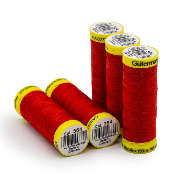 Нитки для трикотажа Gutermann Maraflex, 150м, 364 красно-лососевый, 5 катушек