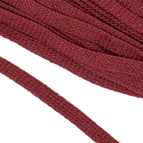 Шнур плоский плетеный х/б ⌀10.0 мм / 50 метров, турецкое плетение 014 краповый