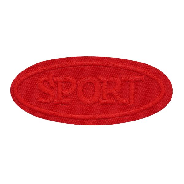 Термоаппликация овал SPORT 75х30мм (Red (красный)), 2 шт, LA557