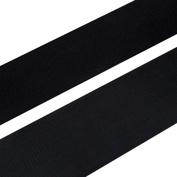 Лента контактная липучка (велкро) пришивная 150 мм, / 25 метров, черный, ПАРА (крючок+петля), качество 