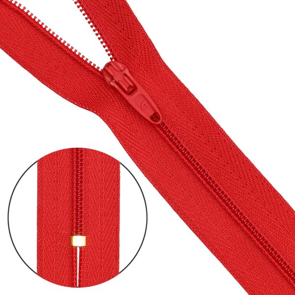 Молния спираль (витая) брючная Arta Т4 (4 мм) 1 зам., н/раз., 20 см, цв. 519 красный, уп.10 шт