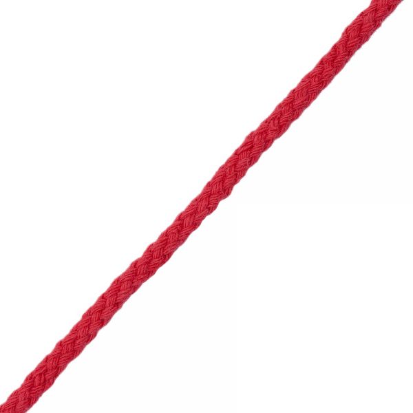 Шнур круглый х/б ⌀5.0 мм / 90 метров, плетеный, 1001 красный, 3Al236