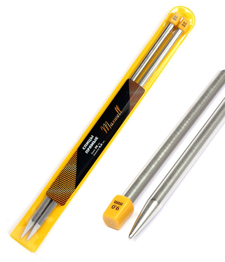 Спицы прямые Maxwell Gold, металл, 35-90 ⌀9,0 мм, 35 см (2 шт)
