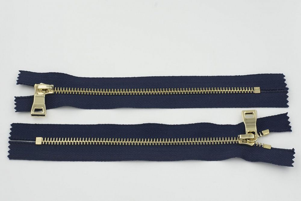 Молния металл Т5 (5 мм) 1 зам., н/раз., 18 см, св. золото, цв.D919 синий, MaxZipper Premium, 1 шт /TOS/