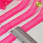Кружево эластичное (стрейч) 25 мм, 8028, цв.A1402 розовый неон уп.50м, Kruzhevo