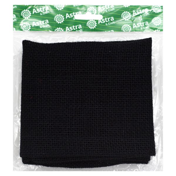 Ткань для рукоделия рогожка 100% лен 48х45см, черный