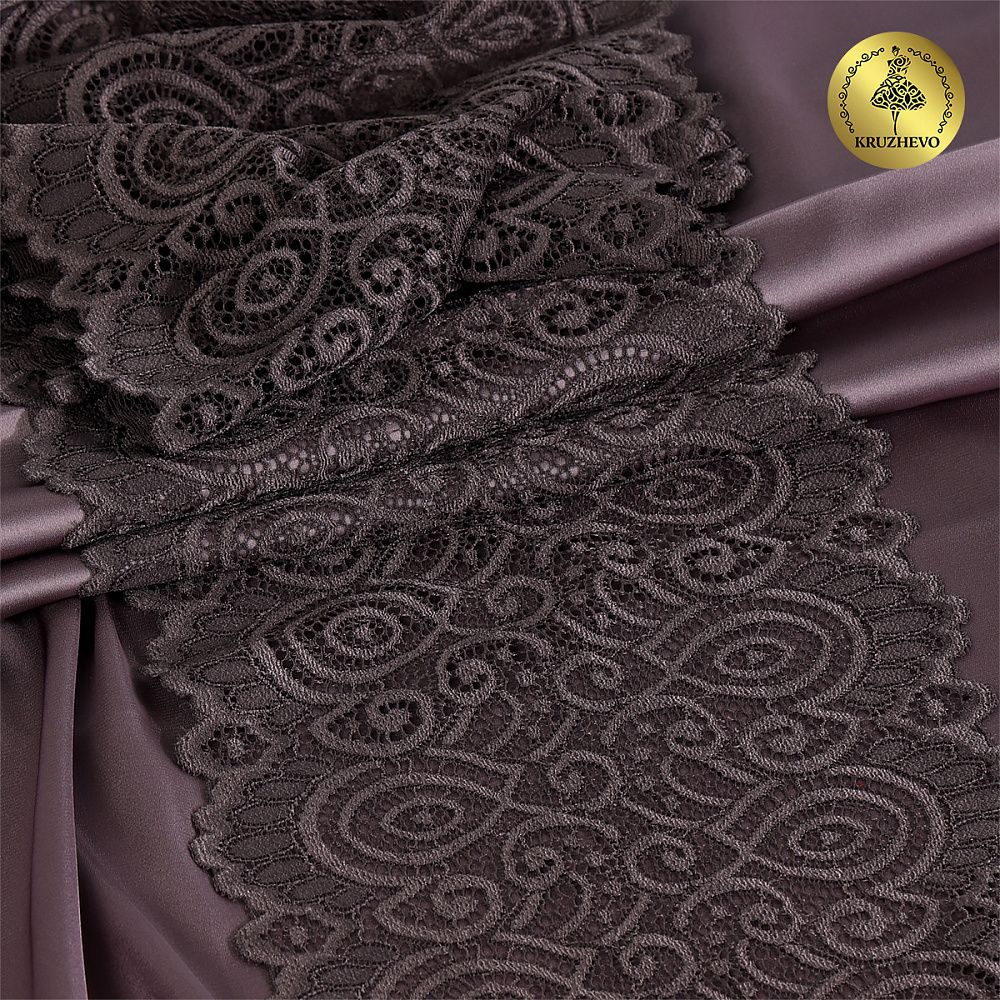 Кружево бельевое эластичное 180 мм / 3 метра, TBY.L1351, цв.3094 тауп