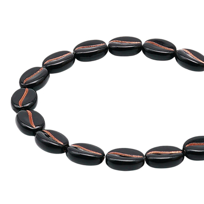 Бусины пластик 10х5 мм, 50 г, кофейное зерно, 2 черное+медь, Astra&Craft, 7541