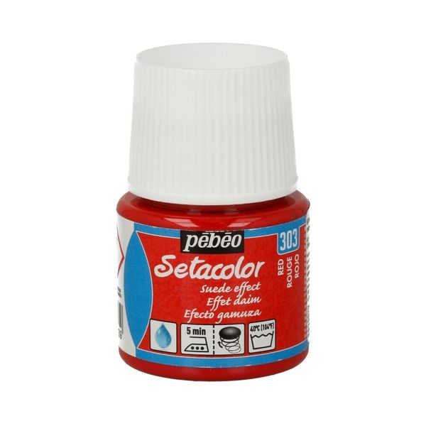 Краска для темных и светлых тканей с эффектом замши Setacolor 45 мл 295303 красный, Pebeo
