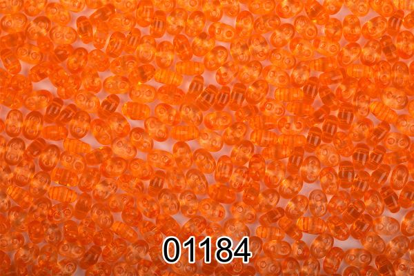 Бисер Preciosa Twin 2.5х5 мм, 500 г, 01184 (T54) оранжевый, 321-96001