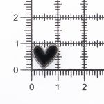 Пуговицы на ножке фигурная Сердце 16L (10мм), металл (Black/S (черный/серебро)), MEs-2012, 36 шт