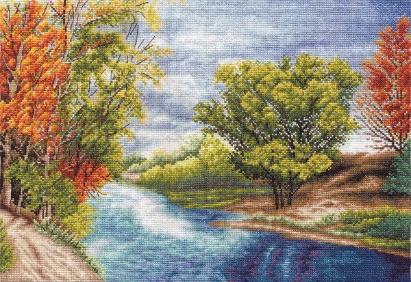 Набор для вышивания нитками Panna, Октябрь, 37,5х25 см