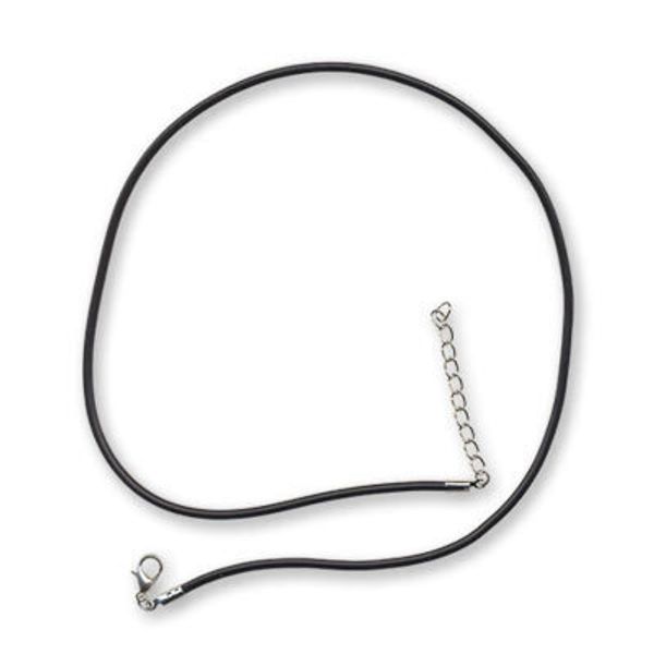 Шнур каучуковый с замком 2.5 мм, 10 шт по 45 см, черный, Zlatka JK-025