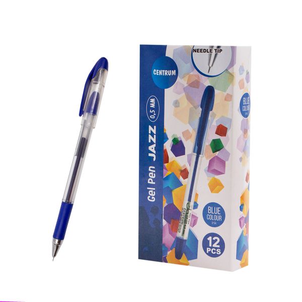 Ручка гелевая синяя JAZZ 0,5 мм, 82073, 12 шт