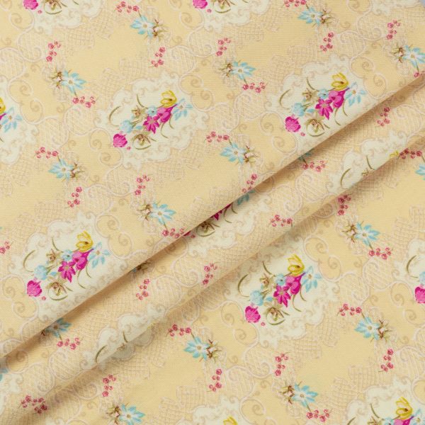 Ткань для пэчворка Peppy Весенний этюд, отрез 50х55 см, 146 г/м², ВЭ-07 желтый, Peppy