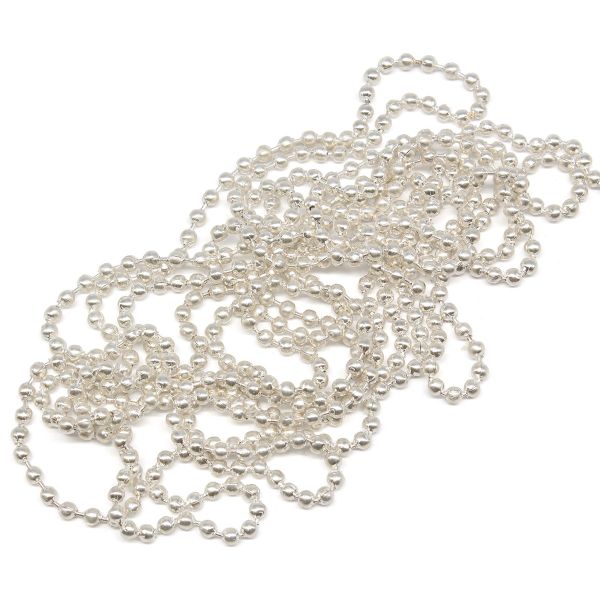 Цепочка шариковая, металл 2 мм / 91,4 м, серебро