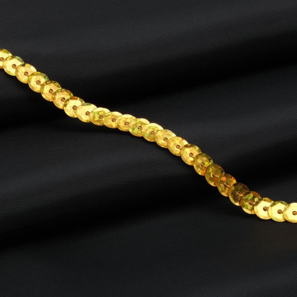 Тесьма пайетки, 6 мм, 73м (A20 золото)