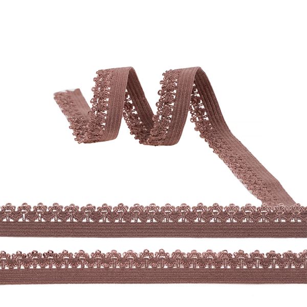 Резинка бельевая (ажурная) 12.0 мм / 100 метров, RB01885L, L885 кофейно-розовый