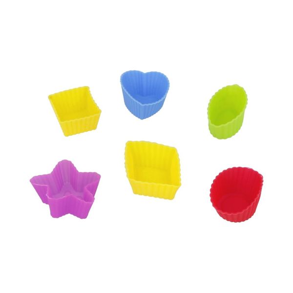 Форма силиконовая для пирожных 3х3х1.5 см, 6 шт, ассорти, 6 шт, Pan-Cake SPC-0046