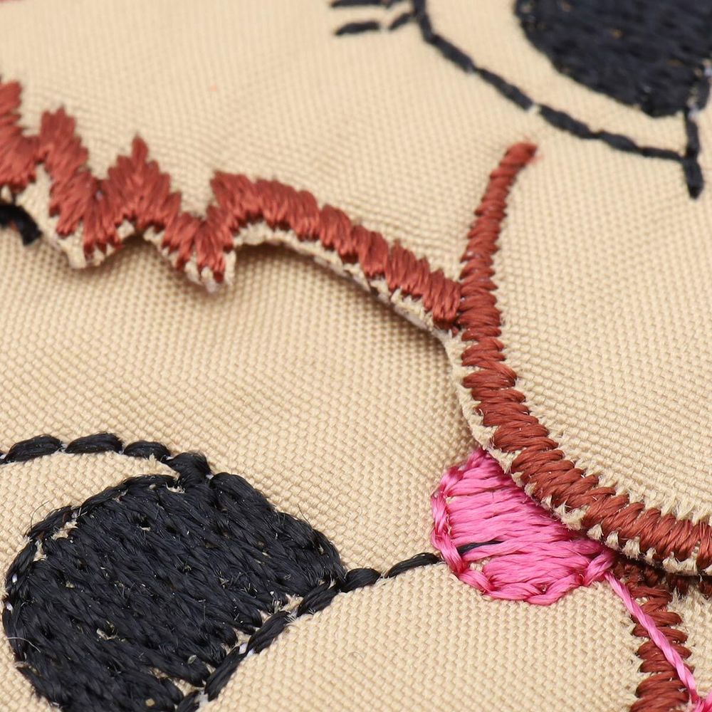 Термоаппликация Кошка с бантом, 78х69мм 10 шт (бежевый), 1819