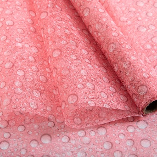 Флористический фетр 35 г/м², 2 м, 09 розовый (капли), Blumentag PNW-35/1