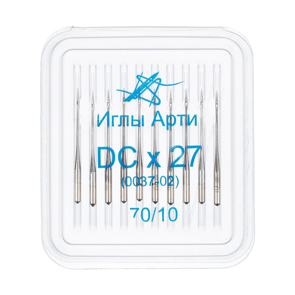 Иглы для промышленных швейных машин Арти 0037-02 (№60-80) оверлок, 10 шт, /РП/, №70