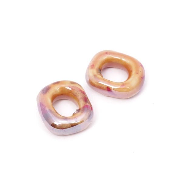 Бусины керамика 18х15х5 мм, цв. 020, 2 шт, Tesoro