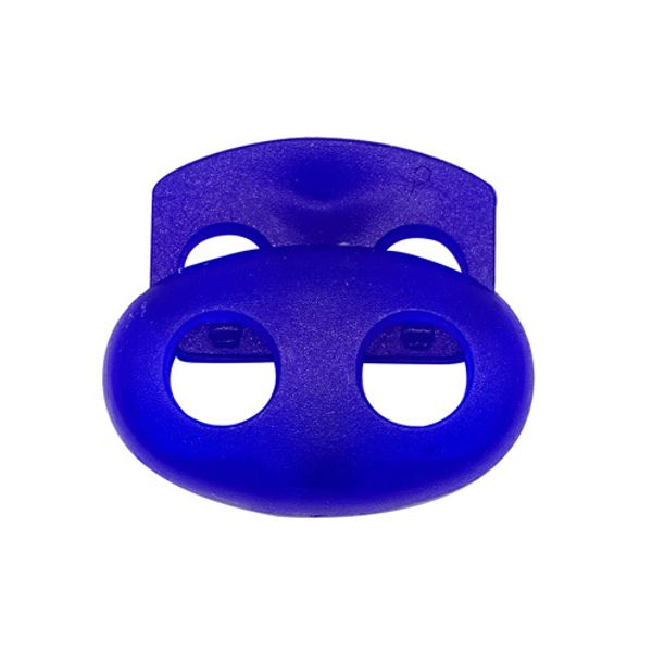 Фиксатор (зажим) для шнура пластик 2 отв., ⌀4.0 мм, 14х17 мм, овал малый ПП, василек, 100 шт