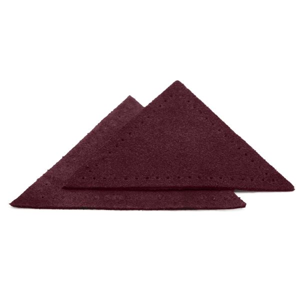 Заплатки пришивные из замши треугольник 8х8х8 см, с перфорацией, 2 шт, 31 бордовый, 59903