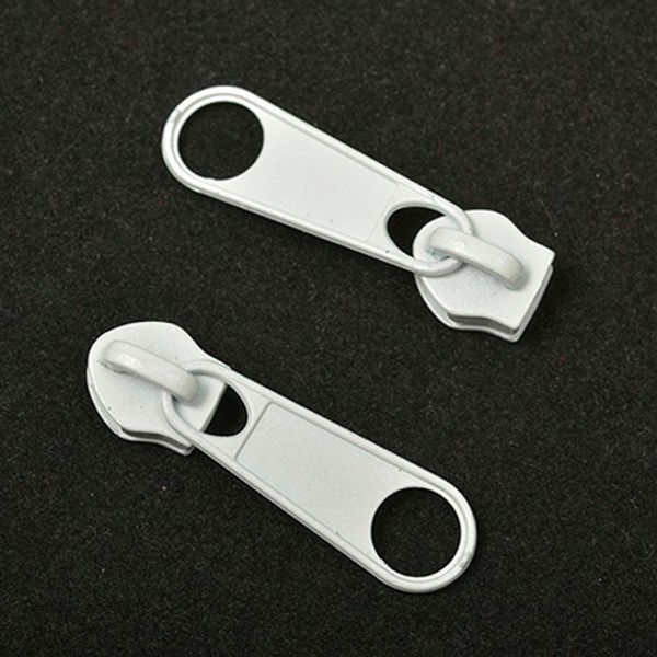 Слайдер (замок) для молнии спираль Т5 (5 мм), без фиксатора, цв.F101 белый уп.1000 шт