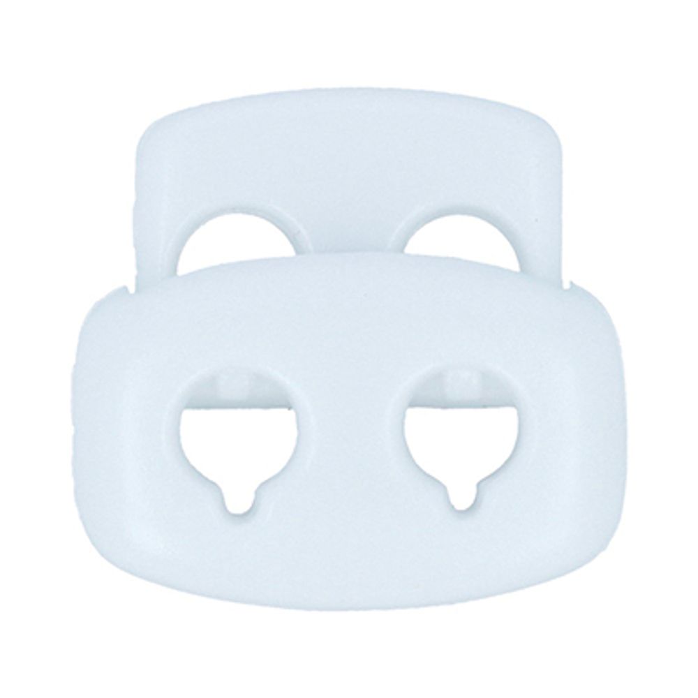 Фиксатор (зажим) для шнура пластик 2 отв., ⌀3.0 мм, 72 шт, 02 белый, Micron A 5562