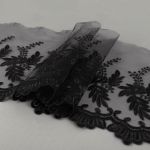 Кружево на сетке 190 мм / 10 м, черный, Gamma GKM-1902