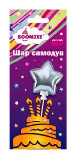 Шар самодув Звезда 11х11.5 см, 5 шт, серебро, Boomzee FBZ-01