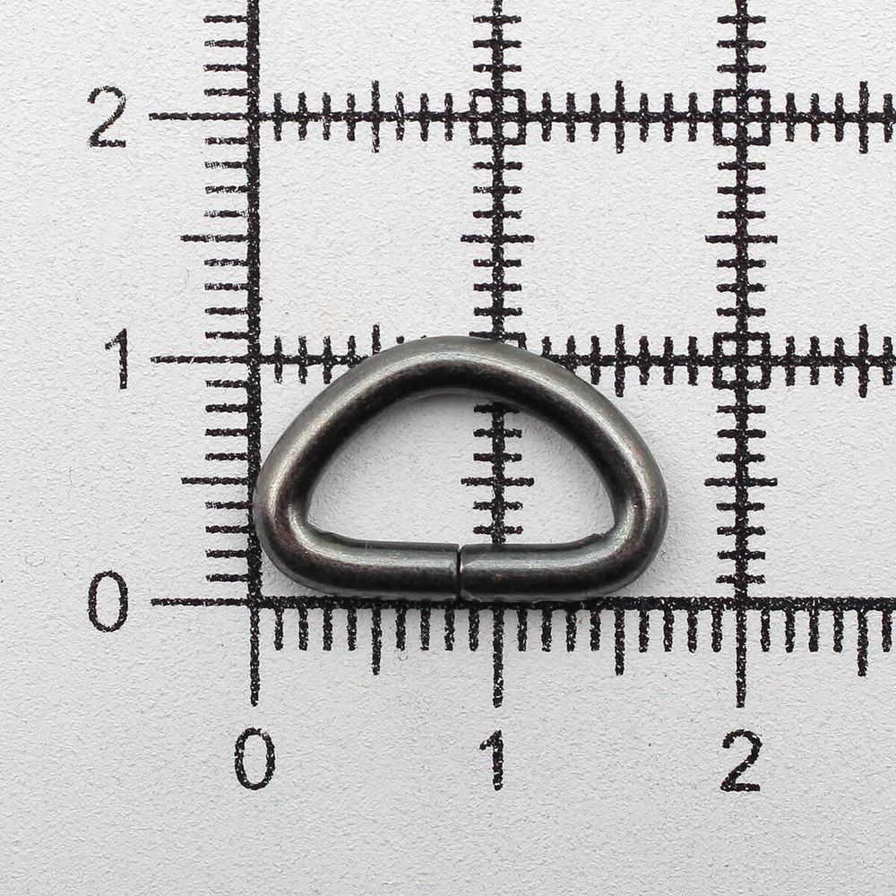 Полукольцо сварное металл 12.0 мм (in), (внешн. 17х11 мм, ⌀2.5 мм), 100 шт, чер.никель ГР, 6048