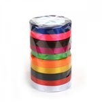 Лента атласная 1-сторонняя 12.0 мм / 10 шт по 22.5±1 метра, набор Микс1, Magic4Hobby