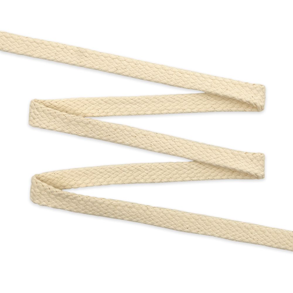 Шнур плоский плетеный х/б ⌀18.0 мм / 75 метров, (ГР) экрю, 07-4300/18