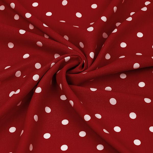 Штапель в горошек 90 г/м², 145 см / 2 метра, TBY.Vidt.07 цв.красный