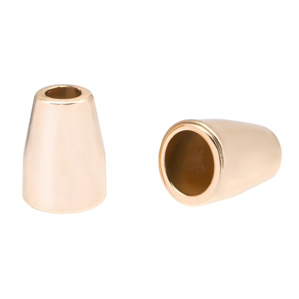 Наконечник для шнура пластик 12.2х9 мм, отв.3.8 мм, 50 шт, золотой, PNK01