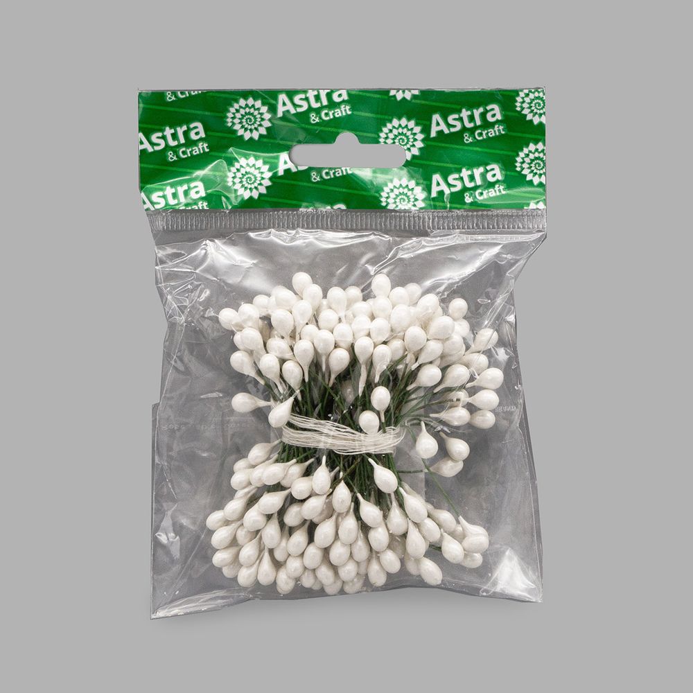 Тычинки для искусственных цветов 0,5х6см (вес 50гр ±3 гр) (13 белый)