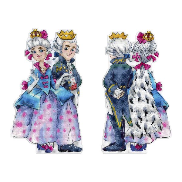 Набор для вышивания на пластиковой канве Принц и принцесса 20х12см, МП Студия, Р-1148