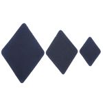 Набор заплаток пришивных из замши, ромб 4х5,6см, 6х8,4см, 8х11,2см, с перфорацией, 3 шт (22 темно-синий), 59405