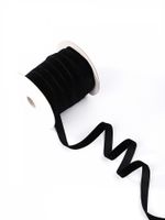 Лента бархатная (тесьма) 10.0 мм / 22.86±1 метров, арт.10VR03 нейлон цв.черный