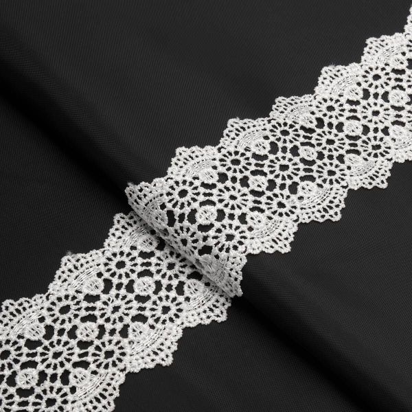 Кружево гипюр (плетёное) 55 мм / 13.7 метров, белый, 3AR1306