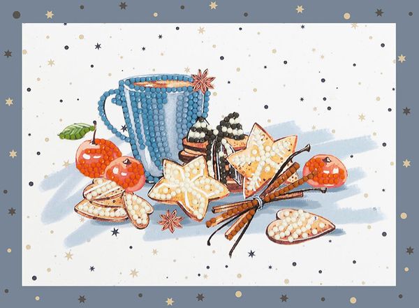 Алмазная (кристальная) мозаика Фрея, Уютное чаепитие, 19,5х14 см