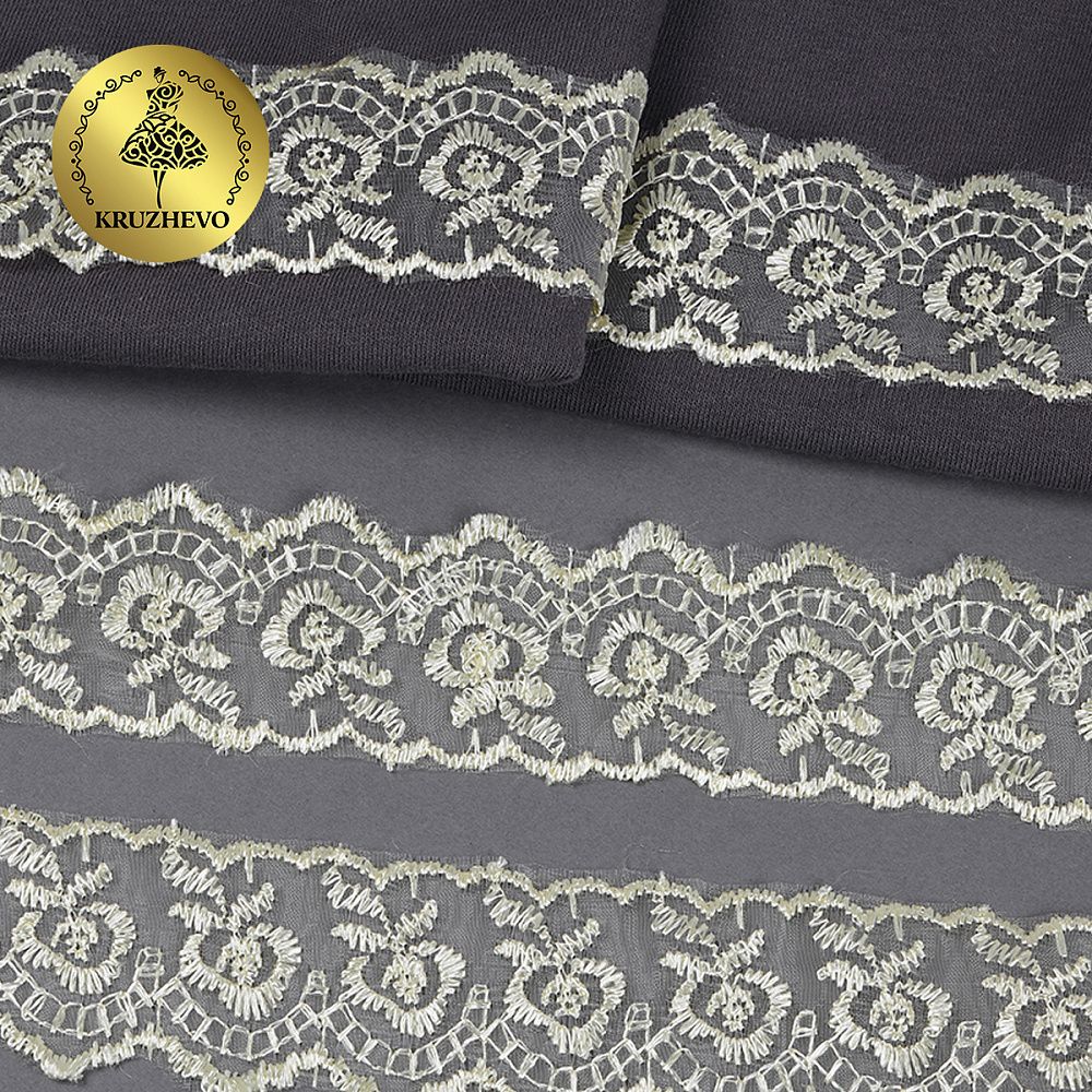 Кружево капроновое 45 мм / 9.14 м, TBS.30010 цв.084 (4) бежевый, Kruzhevo